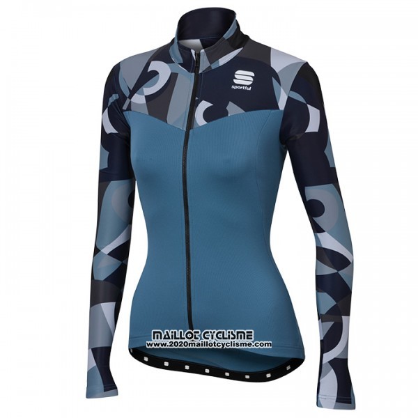 2017 Maillot Ciclismo Femme Sportful Primavera Bleu Manches Longues et Cuissard