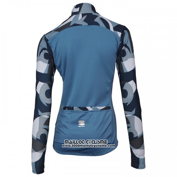 2017 Maillot Ciclismo Femme Sportful Primavera Bleu Manches Longues et Cuissard