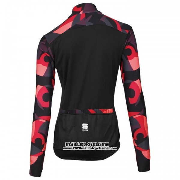 2017 Maillot Ciclismo Femme Sportful Primavera Noir et Rouge Manches Longues et Cuissard