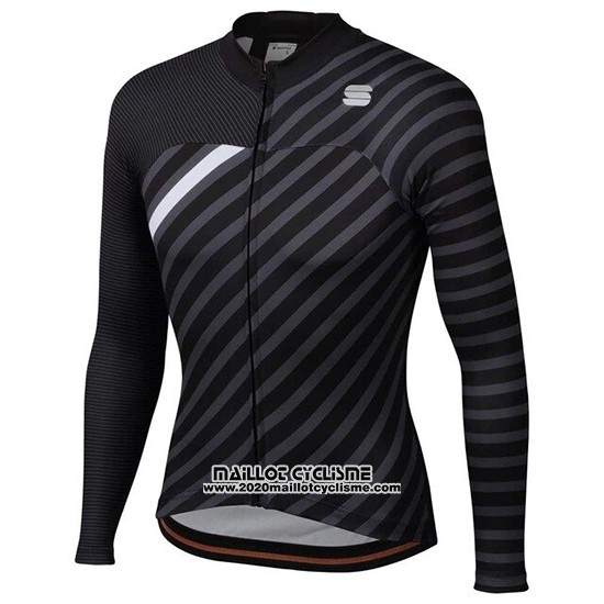 2020 Maillot Ciclismo Femme Sportful Noir Blanc Manches Longues et Cuissard