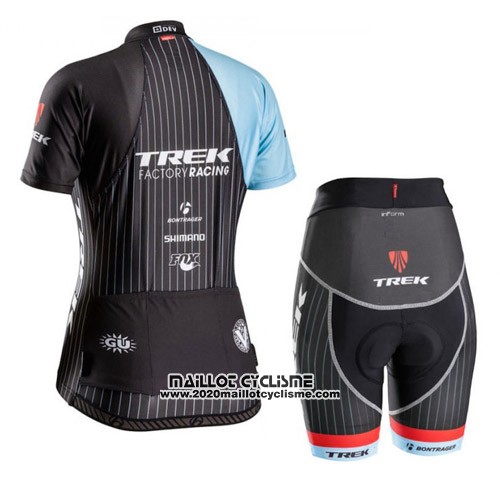 2015 Maillot Ciclismo Trek Bleu et Noir Manches Courtes et Cuissard