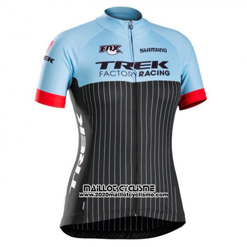 2015 Maillot Ciclismo Trek Bleu et Noir Manches Courtes et Cuissard