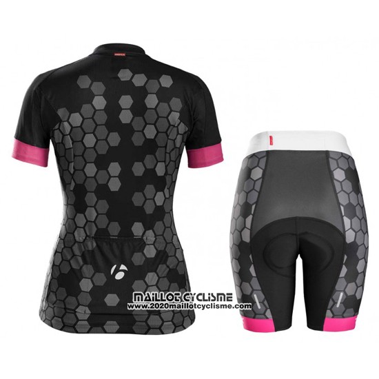 2016 Maillot Ciclismo Femme Trek Noir et Blanc Manches Courtes et Cuissard