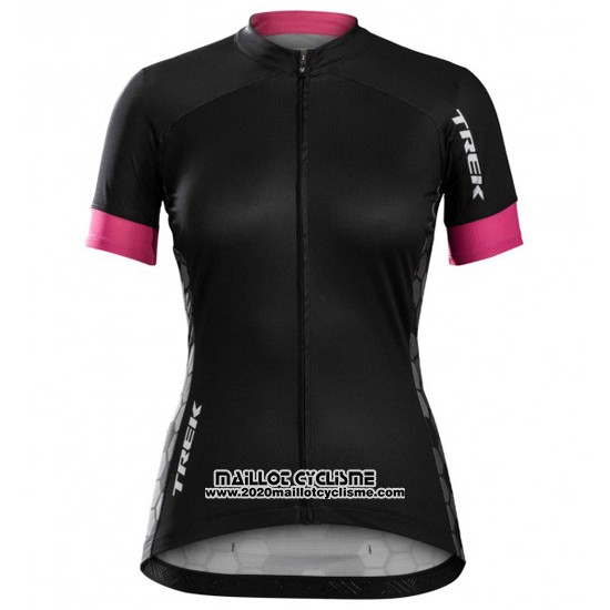 2016 Maillot Ciclismo Femme Trek Noir et Blanc Manches Courtes et Cuissard