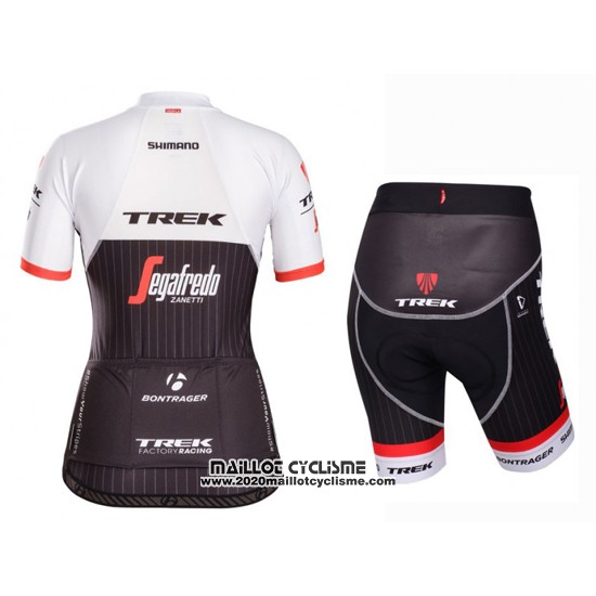 2016 Maillot Ciclismo Femme Trek Noir et Rouge Manches Courtes et Cuissard