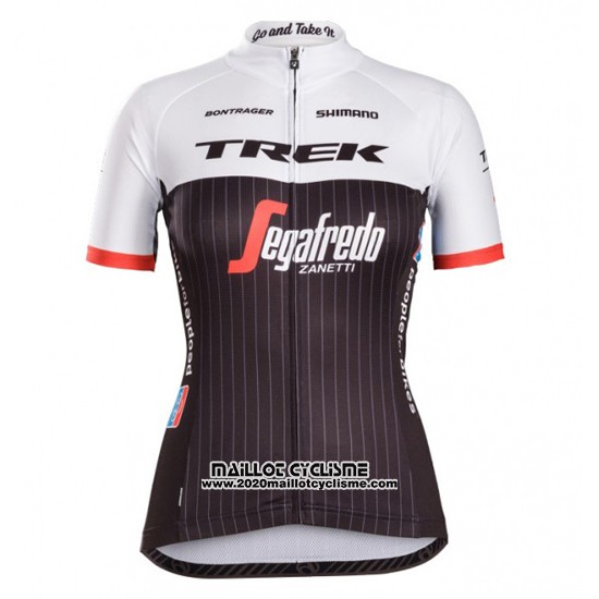 2016 Maillot Ciclismo Femme Trek Noir et Rouge Manches Courtes et Cuissard