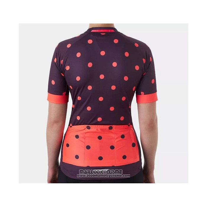 2021 Maillot Cyclisme Femme Trek Violet Orange Manches Courtes et Cuissard