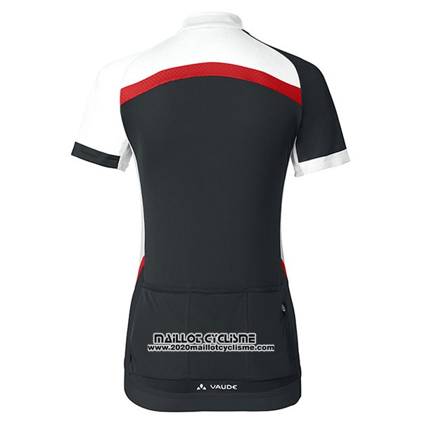 2017 Maillot Ciclismo Femme Vaude Blanc et Noir Manches Courtes et Cuissard
