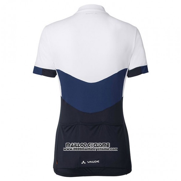 2017 Maillot Ciclismo Femme Vaude Blanc et Noir Manches Courtes et Cuissard