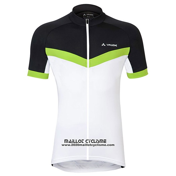 2017 Maillot Ciclismo Femme Vaude Blanc et Vert Manches Courtes et Cuissard