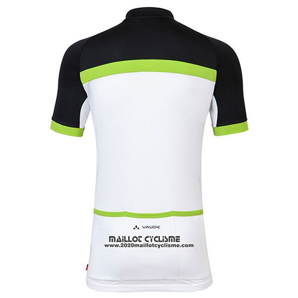2017 Maillot Ciclismo Femme Vaude Blanc et Vert Manches Courtes et Cuissard