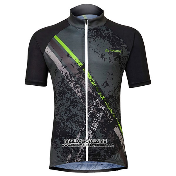 2017 Maillot Ciclismo Femme Vaude Gris et Noir Manches Courtes et Cuissard