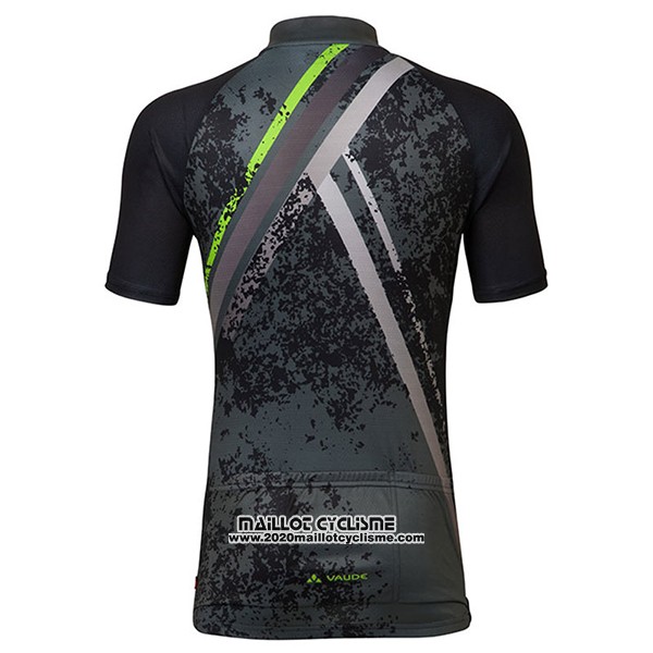 2017 Maillot Ciclismo Femme Vaude Gris et Noir Manches Courtes et Cuissard