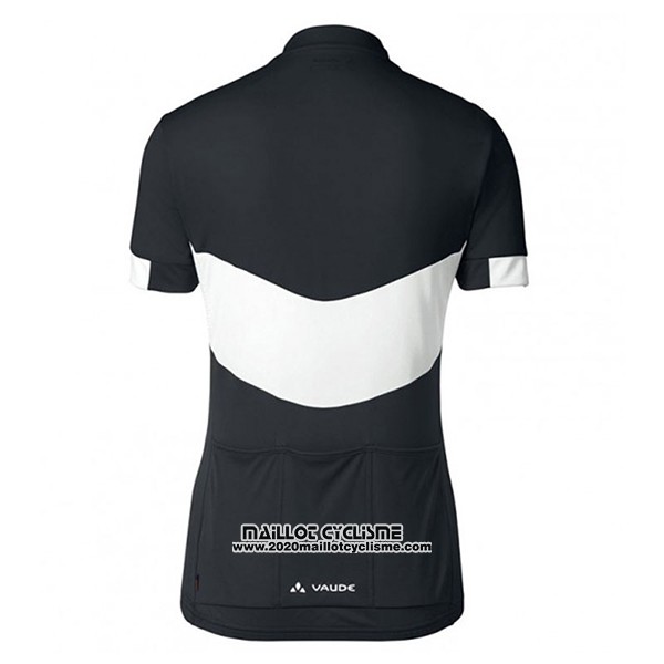 2017 Maillot Ciclismo Femme Vaude Noir et Blanc Manches Courtes et Cuissard