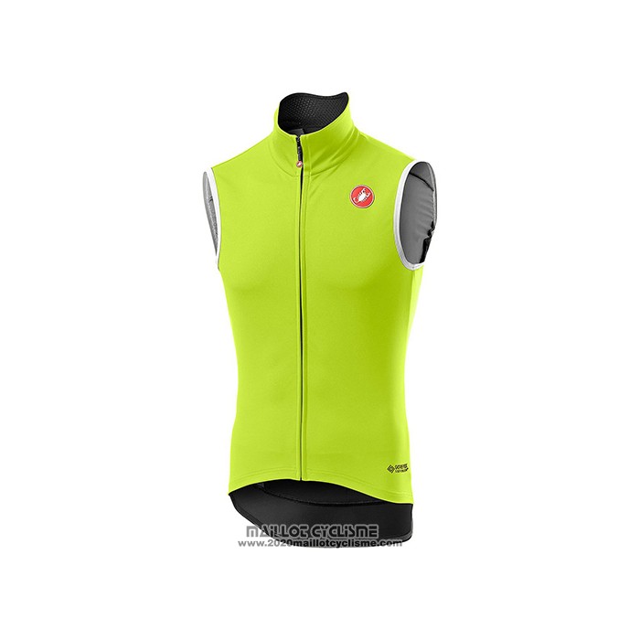 2021 Gilet Coupe Vent Castelli Brillant Vert Manches Courtes et Cuissard