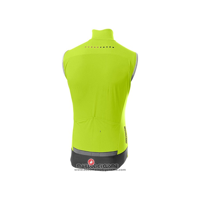 2021 Gilet Coupe Vent Castelli Brillant Vert Manches Courtes et Cuissard