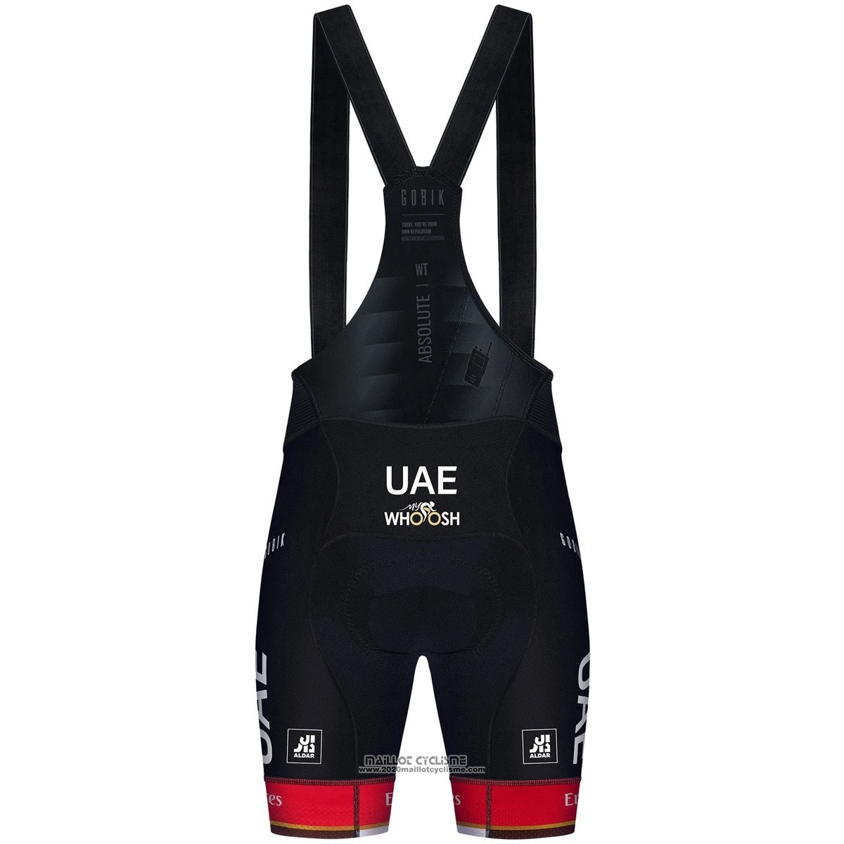 2021 Gilet Coupe Vent UAE Blanc Rouge Manches Courtes et Cuissard