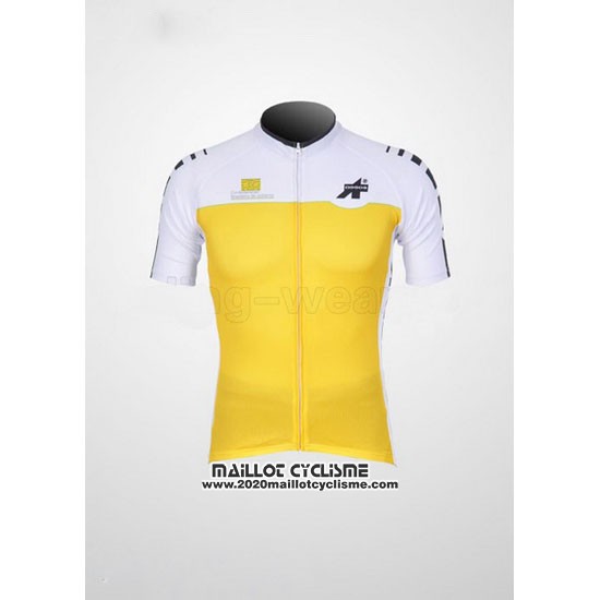 2011 Maillot Ciclismo Assos Blanc et Jaune Manches Courtes et Cuissard