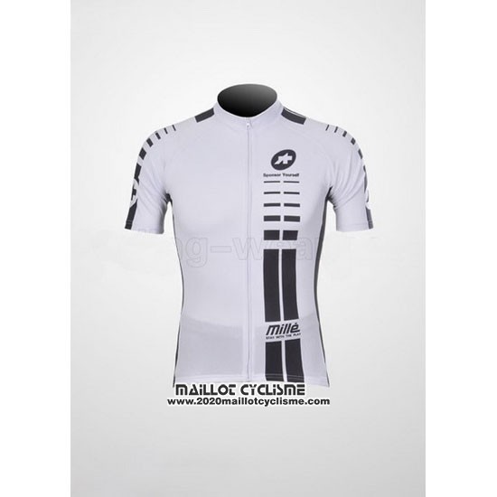 2011 Maillot Ciclismo Assos Blanc et Noir Manches Courtes et Cuissard