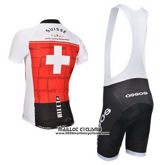 2014 Maillot Ciclismo Assos Blanc et Rouge Manches Courtes et Cuissard