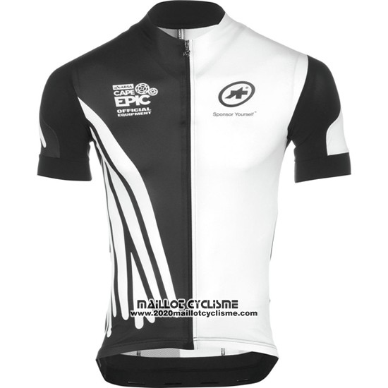 2016 Maillot Ciclismo Assos Blanc et Noir Manches Courtes et Cuissard