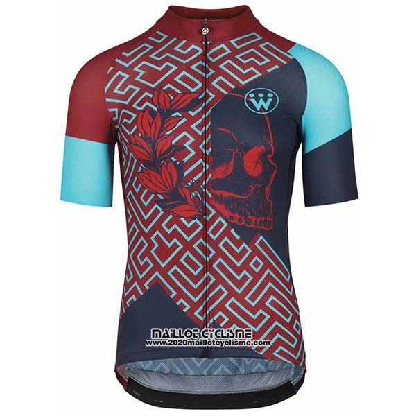 2020 Maillot Ciclismo Assos Fastlane Wyndymilla Rouge Bleu Manches Courtes et Cuissard