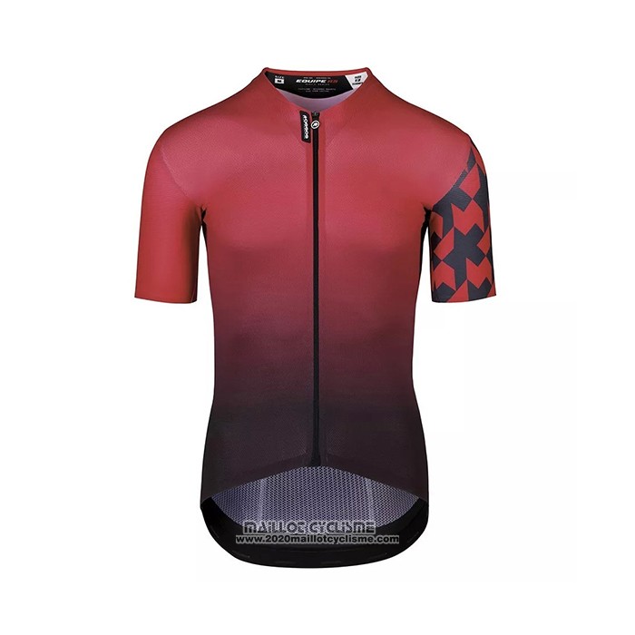2021 Maillot Cyclisme Assos Profond Rouge Manches Courtes et Cuissard