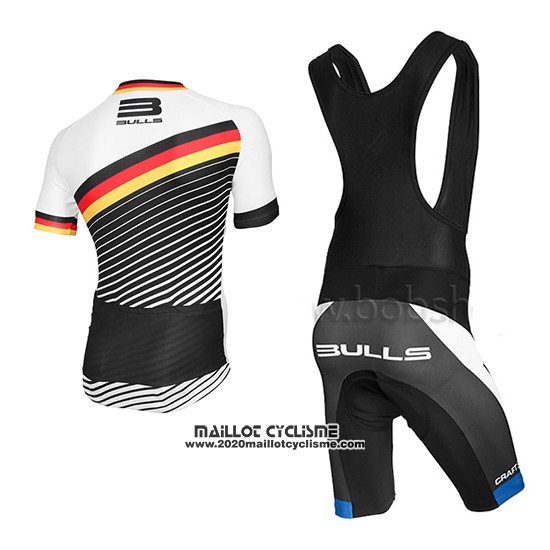 2015 Maillot Ciclismo Bulls Blanc et Noir Manches Courtes et Cuissard