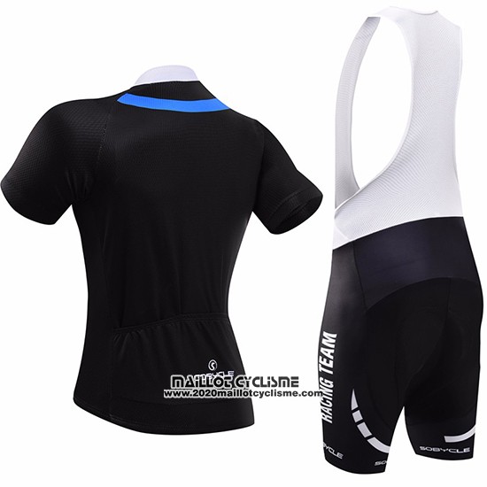 2017 Maillot Ciclismo Sobycle Noir et Bleu Manches Courtes et Cuissard