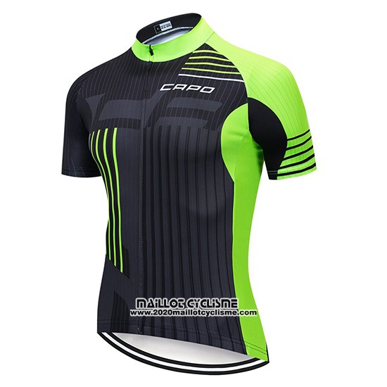 2018 Maillot Ciclismo Capo Noir Vert Manches Courtes et Cuissard