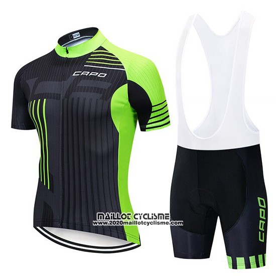 2018 Maillot Ciclismo Capo Noir Vert Manches Courtes et Cuissard