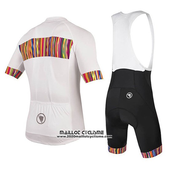 2018 Maillot Ciclismo Endura Graphics Pinstripe Blanc Manches Courtes et Cuissard
