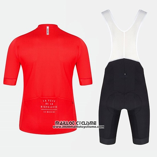 2018 Maillot Ciclismo La Fete DE La Bicyclette Rouge Manches Courtes et Cuissard
