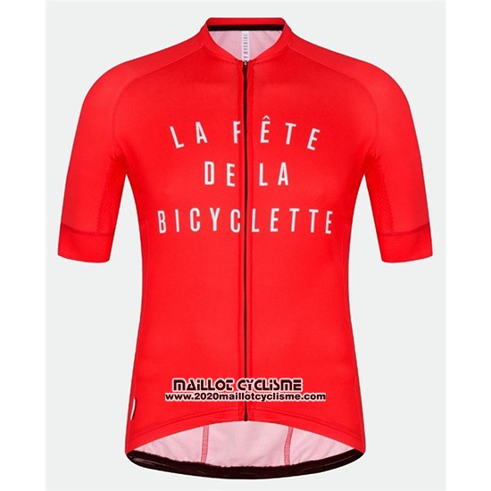 2018 Maillot Ciclismo La Fete DE La Bicyclette Rouge Manches Courtes et Cuissard