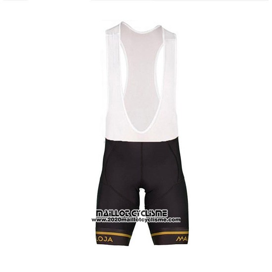 2018 Maillot Ciclismo Maloja Pushbikersm Noir Jaune Manches Courtes et Cuissard