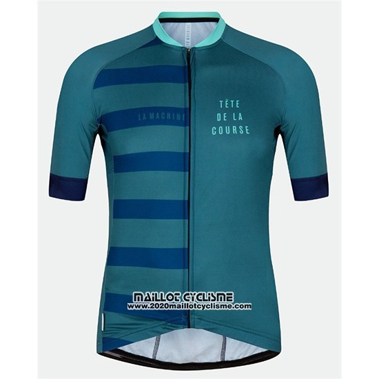 2018 Maillot Ciclismo Tete DE La Course Vert Bleu Manches Courtes et Cuissard