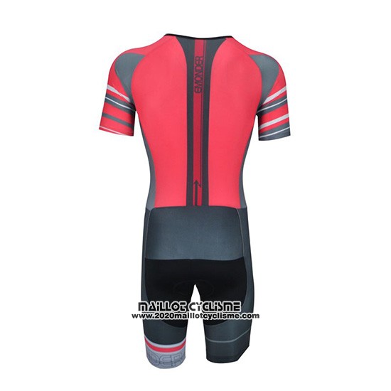 2019 Maillot Ciclismo Emonder-triathlon Noir Gris Rouge Manches Courtes et Cuissard