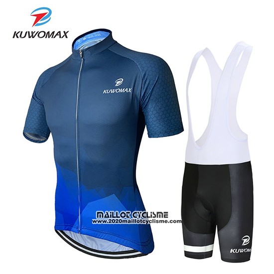 2019 Maillot Ciclismo Kuwomax Bleu Manches Courtes et Cuissard