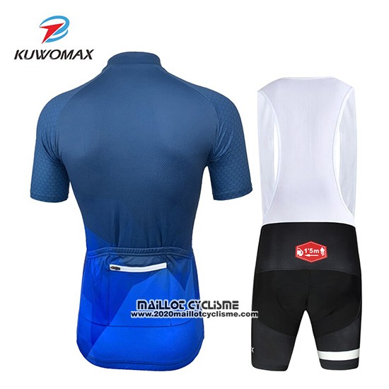 2019 Maillot Ciclismo Kuwomax Bleu Manches Courtes et Cuissard