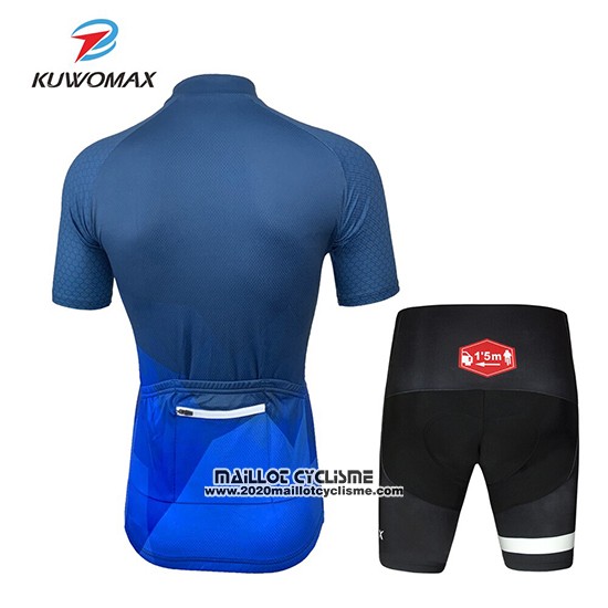 2019 Maillot Ciclismo Kuwomax Bleu Manches Courtes et Cuissard