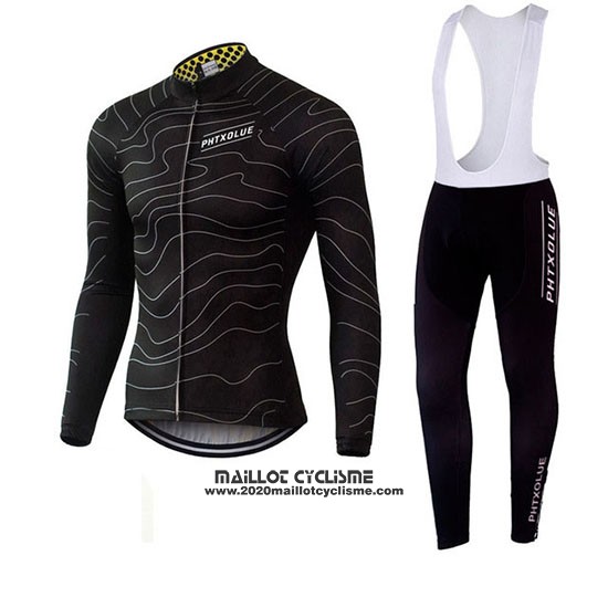 2019 Maillot Ciclismo Phtxolue Noir Manches Longues et Cuissard