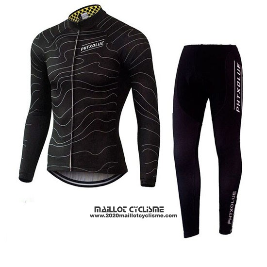 2019 Maillot Ciclismo Phtxolue Noir Manches Longues et Cuissard