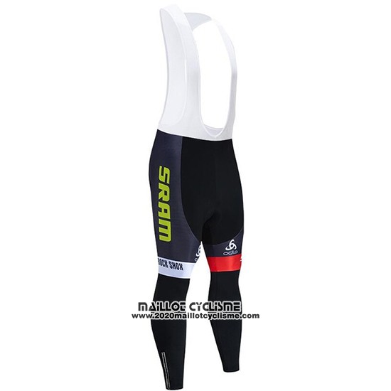 2020 Maillot Ciclismo Sram Noir Vert Manches Longues et Cuissard