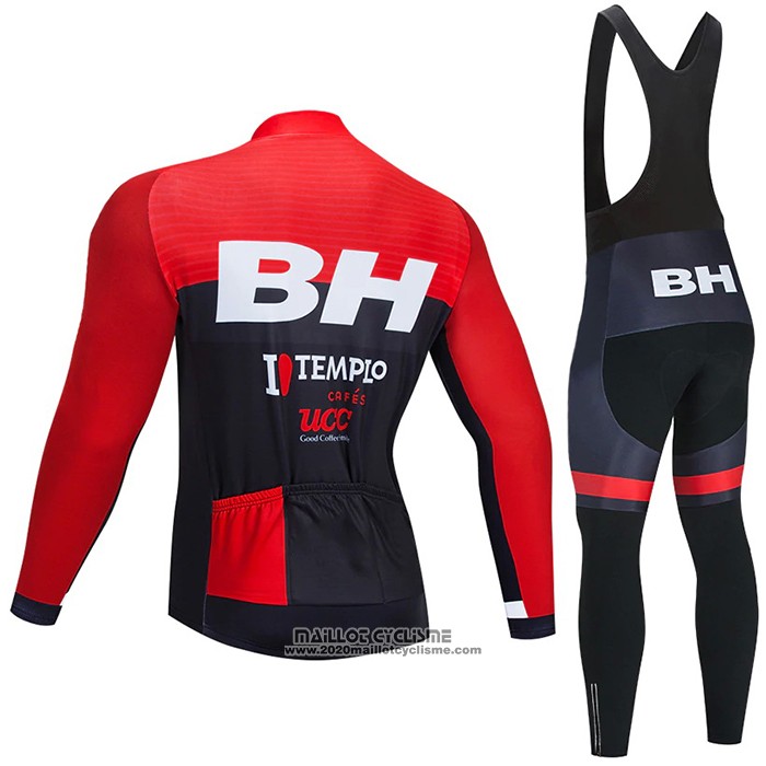 2021 Maillot Cyclisme Bh Templo Rouge Noir Manches Longues et Cuissard