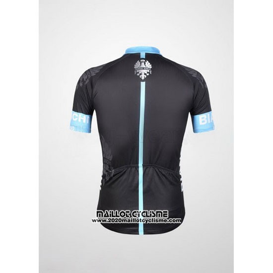 2012 Maillot Ciclismo Bianchi Noir et Bleu Clair Manches Courtes et Cuissard