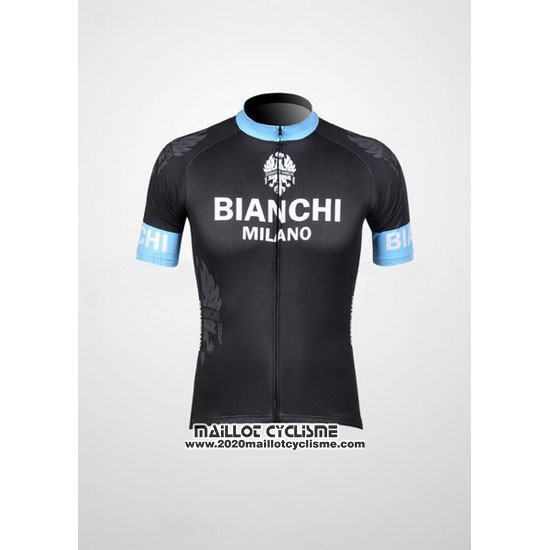 2012 Maillot Ciclismo Bianchi Noir et Bleu Clair Manches Courtes et Cuissard