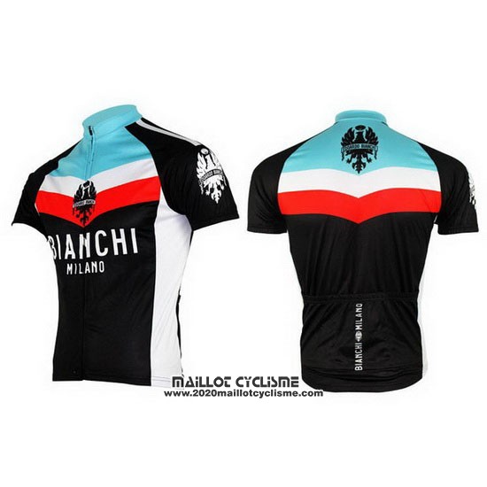2013 Maillot Ciclismo Bianchi Noir et Bleu Clair Manches Courtes et Cuissard