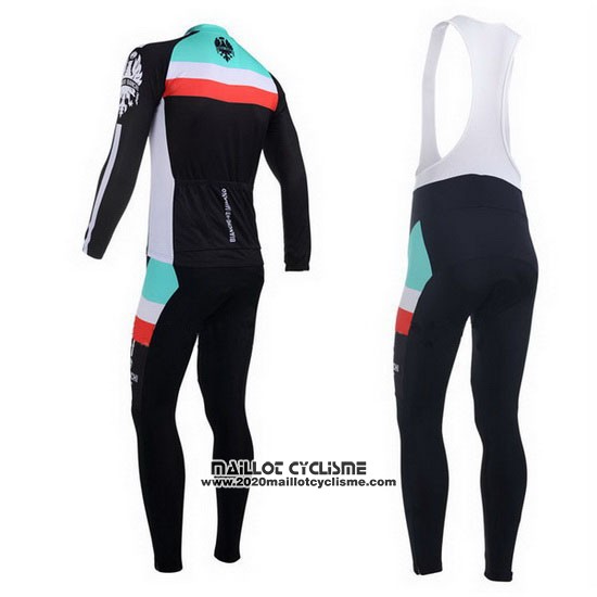 2013 Maillot Ciclismo Bianchi Noir et Bleu Clair Manches Longues et Cuissard