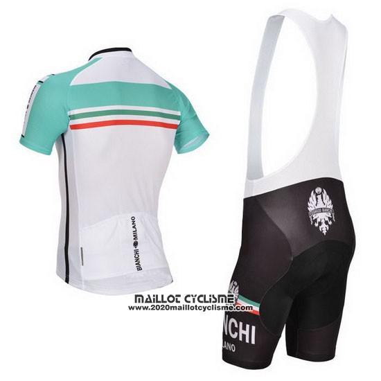 2014 Maillot Ciclismo Bianchi Blanc et Vert Manches Courtes et Cuissard