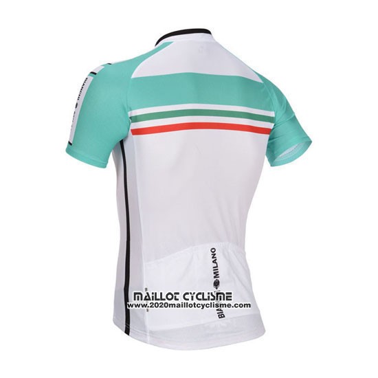 2014 Maillot Ciclismo Bianchi Blanc et Vert Manches Courtes et Cuissard